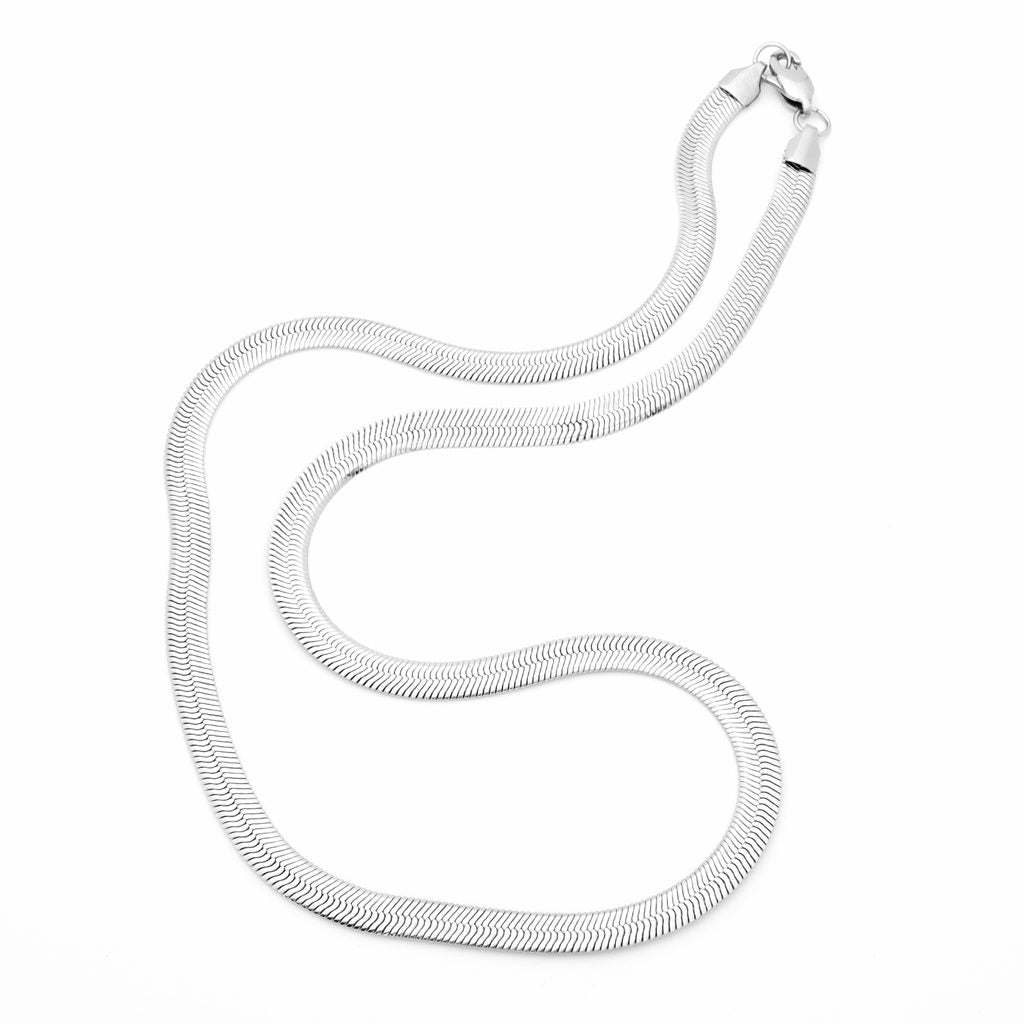 Stainless Steel 5mm Herringbone Chain Necklace-Jewellery, Necklaces, Stainless Steel Chain, Women's Jewellery, Women's Necklace-sc0096-2_1-Glitters