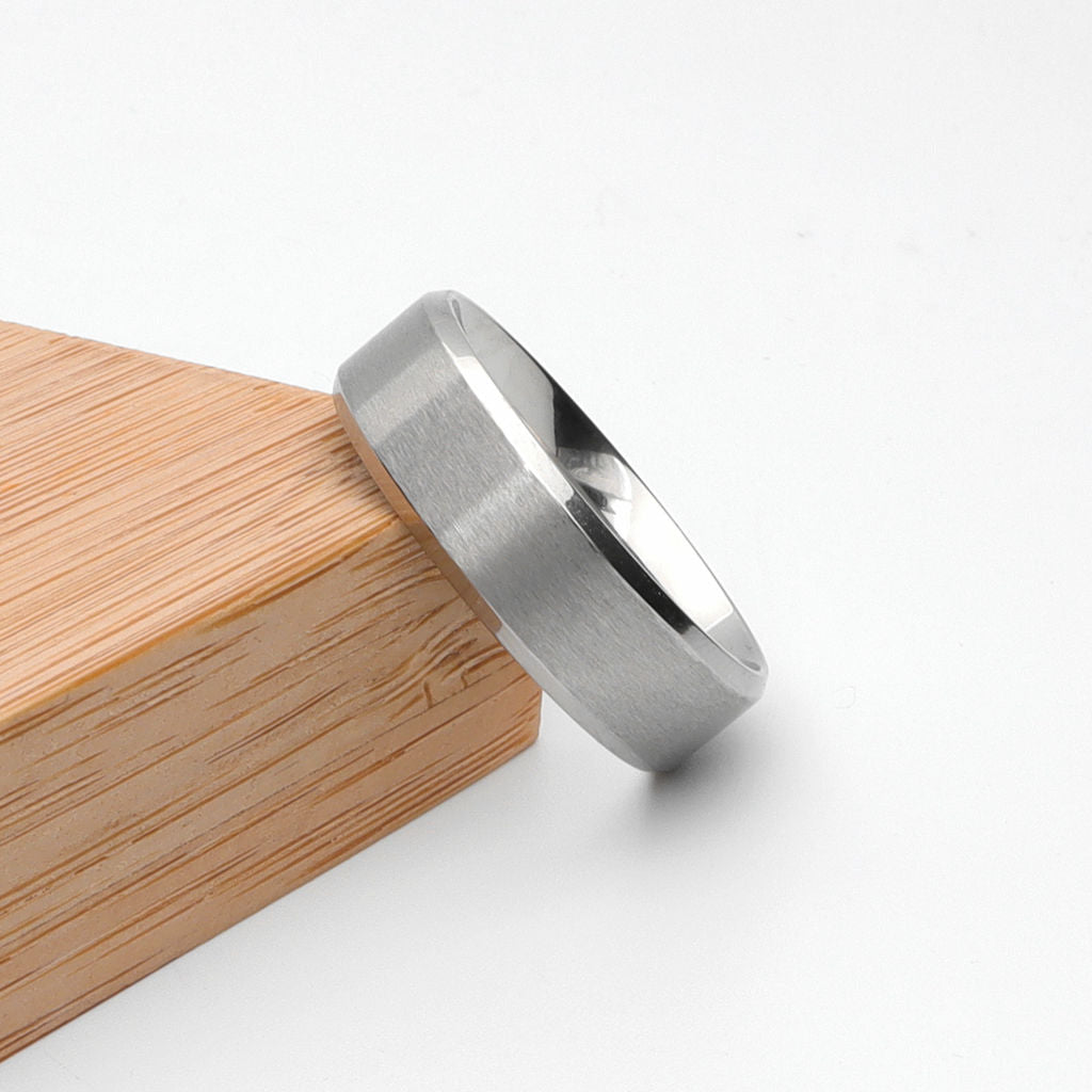 Stainless Steel 8mm Wide Beveled Edge Band Ring-Jewellery, Men's Jewellery, Men's Rings, Rings, Stainless Steel, Stainless Steel Rings-sr0218-3_1-Glitters
