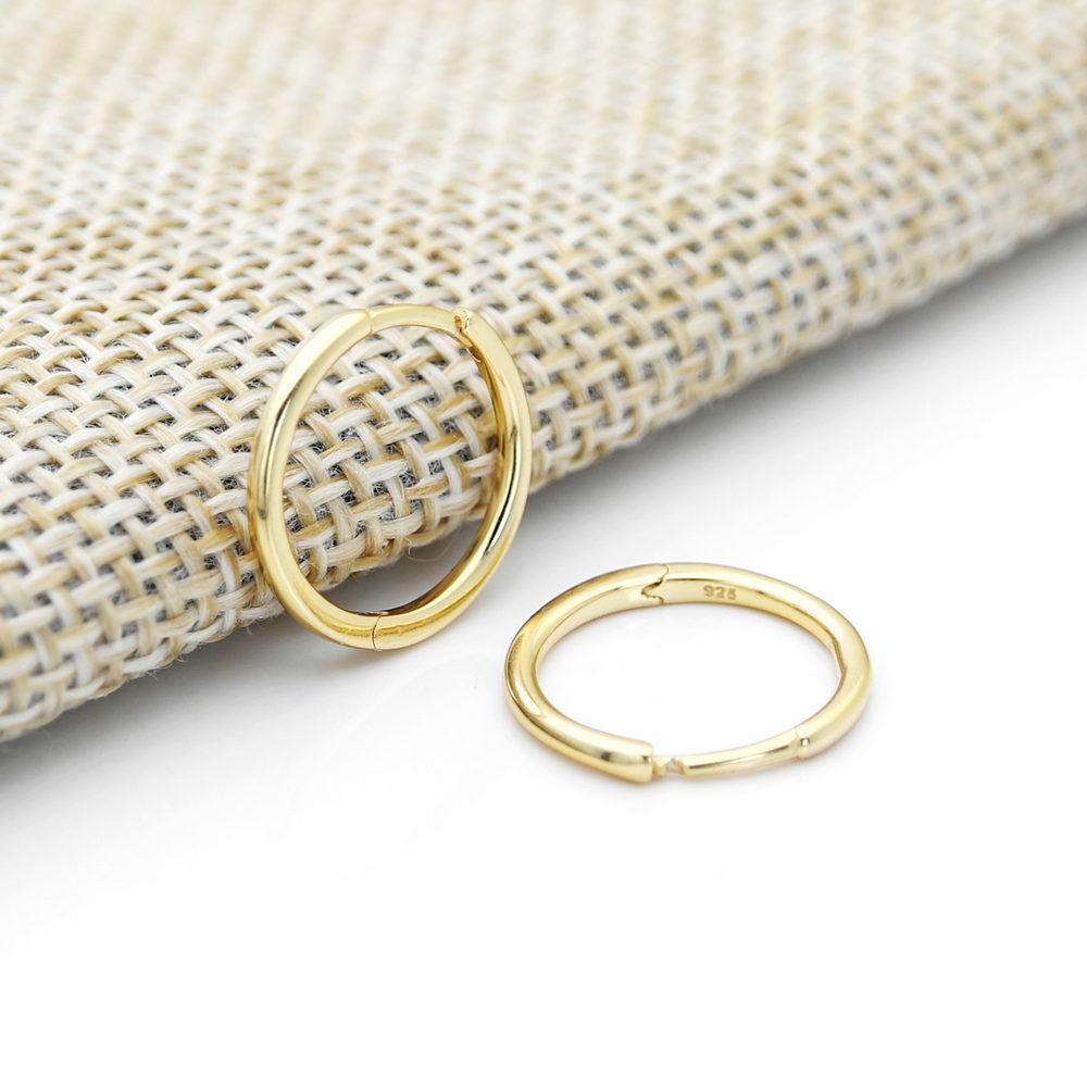 Sterling Silver Tiny One-Touch Huggie Hoop Earrings-Best Sellers, Daith, earrings, Hoop Earrings, Jewellery, Tragus, Women's Earrings, Women's Jewellery-sse0357-gl1000-Glitters