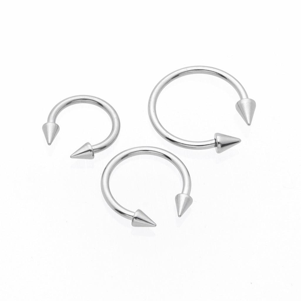Titanium Horseshoes with Internally Threaded Spikes-Body Piercing Jewellery, G23 Titanium, Horseshoe, New, Nipple Barbell, Septum Ring-tcp0001-s2-Glitters