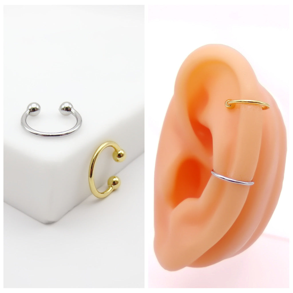 Non Pierced Circular Barbell Horseshoe Ear Cuff