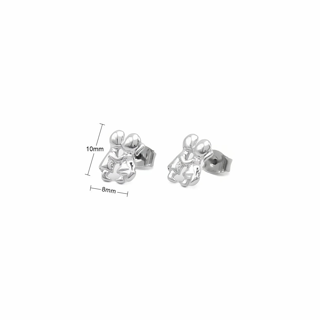 Kissing Boy and Girl Stud Earrings