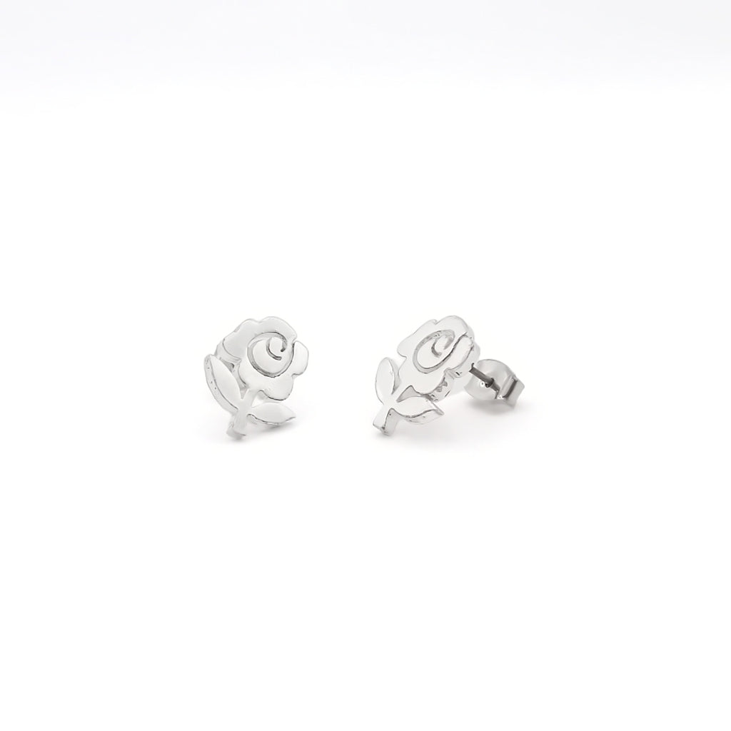 Rose Stud Earrings-Stud Earrings-1-Glitters