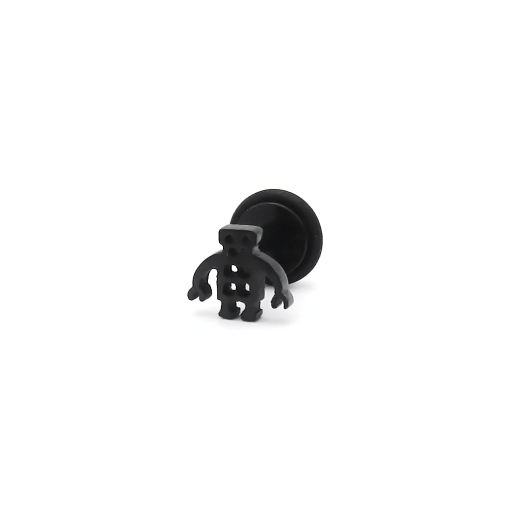 Stainless Steel Robot Fake Plug Earring-Fake Plugs-4-Glitters