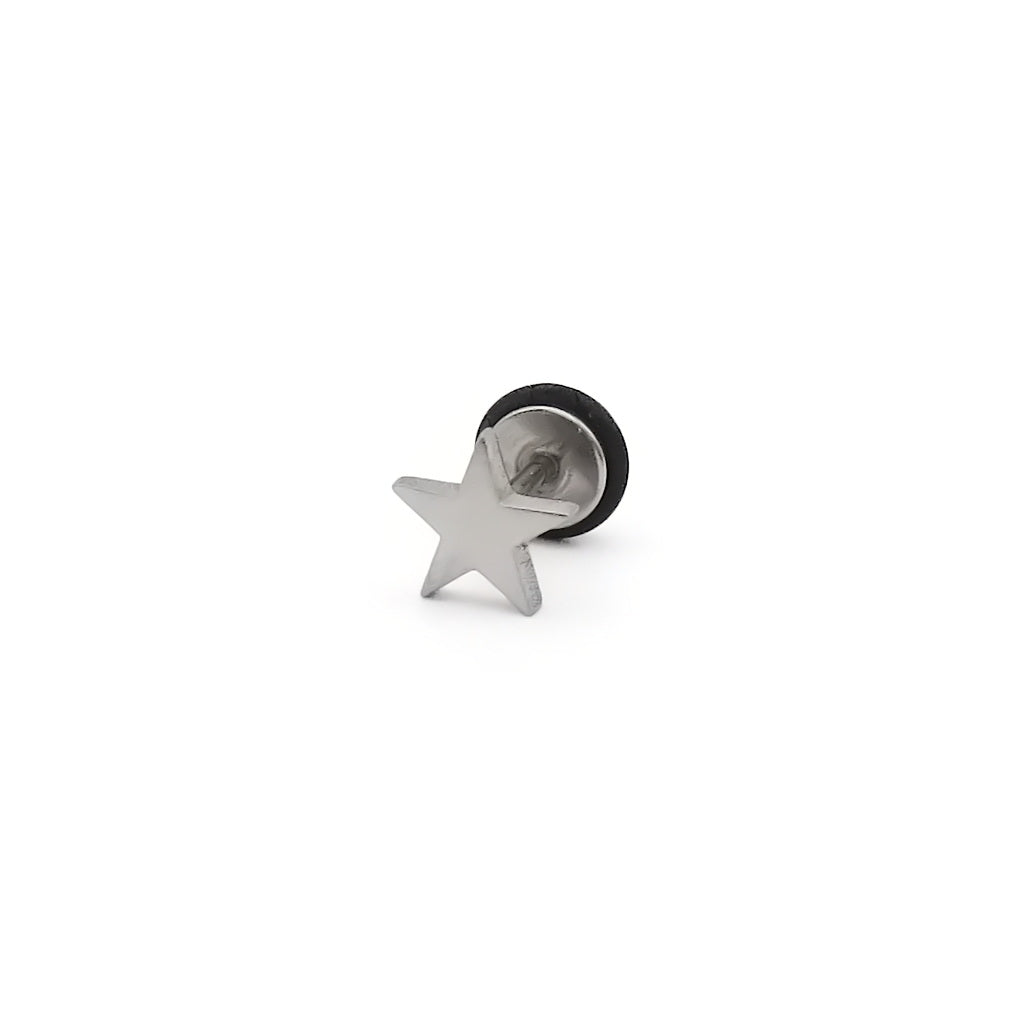 Stainless Steel Star Fake Plug Earring