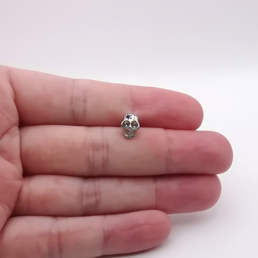 Stainless Steel Star Skull Fake Plug Earring