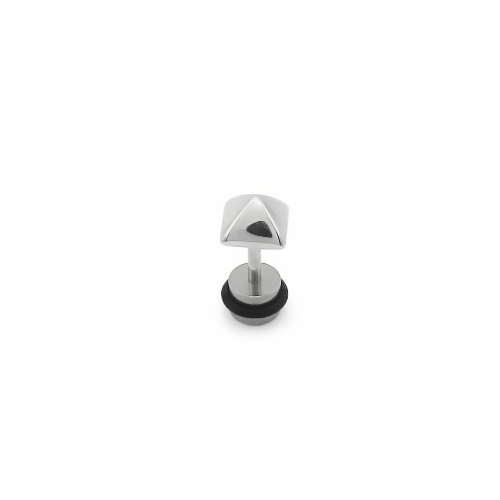 Stainless Steel Square Spike Fake Plug Earring