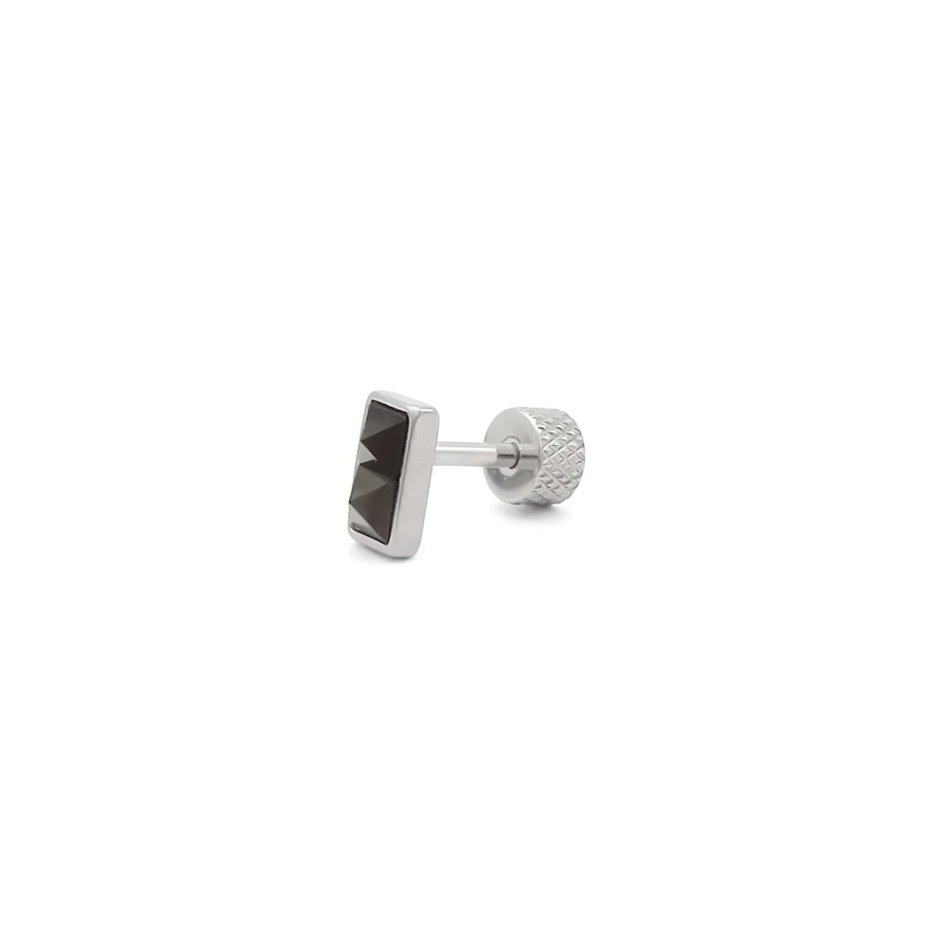Stainless Steel Rectangular Pyramid Fake Plug Earring