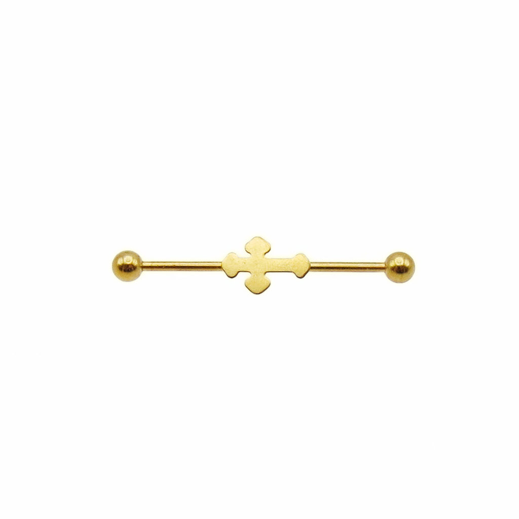 316L Surgical Steel Cross Industrial Barbell