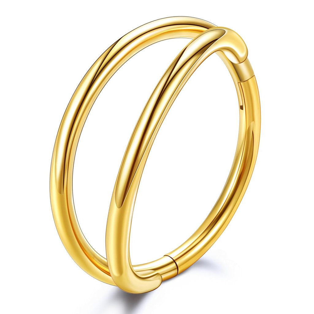Two Lines Hinged Segment Nose Hoop Rings-Nose Rings-2-Glitters
