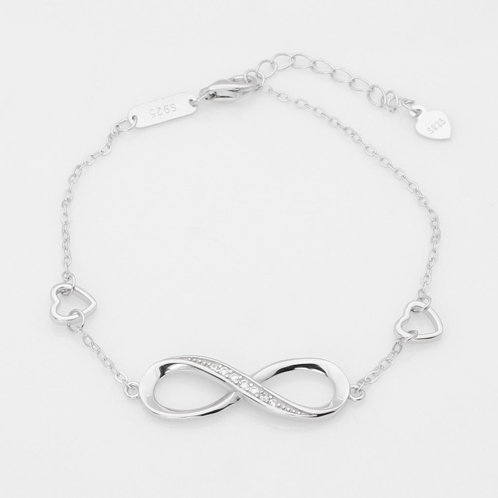 Sterling Silver Infinity Charm Bracelet-Sterling Silver Bracelets-1-Glitters