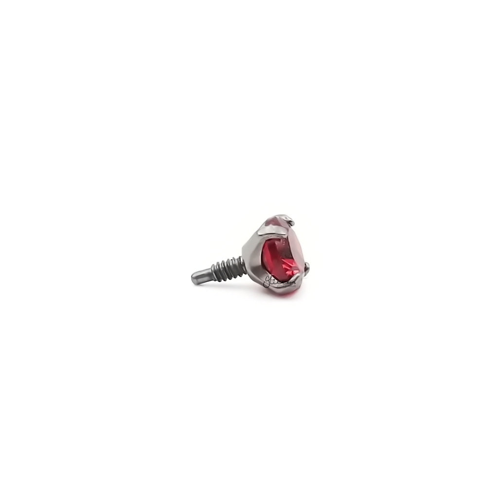 Titanium Internally Threaded Replacement CZ Top - Red
