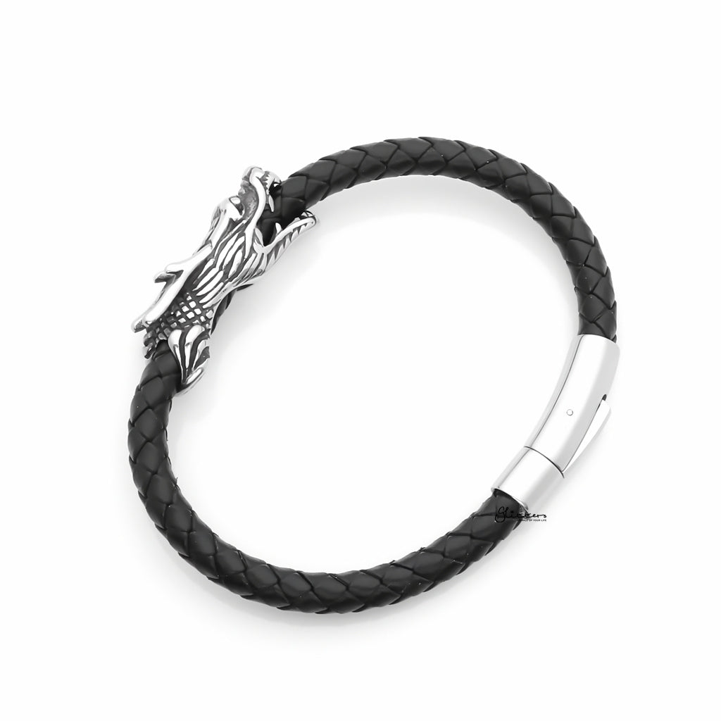 Dragon Braided Leather Bracelet-Leather Bracelets-4-Glitters