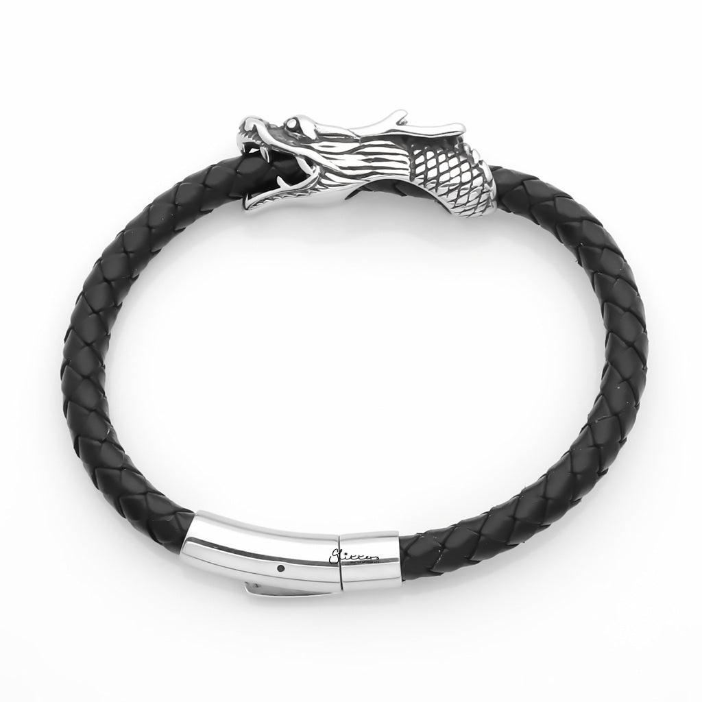 Dragon Braided Leather Bracelet-Leather Bracelets-3-Glitters