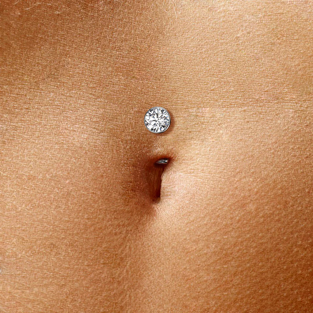 Titanium Floating Belly Navel Ring - Aqua-Belly Rings-3-Glitters