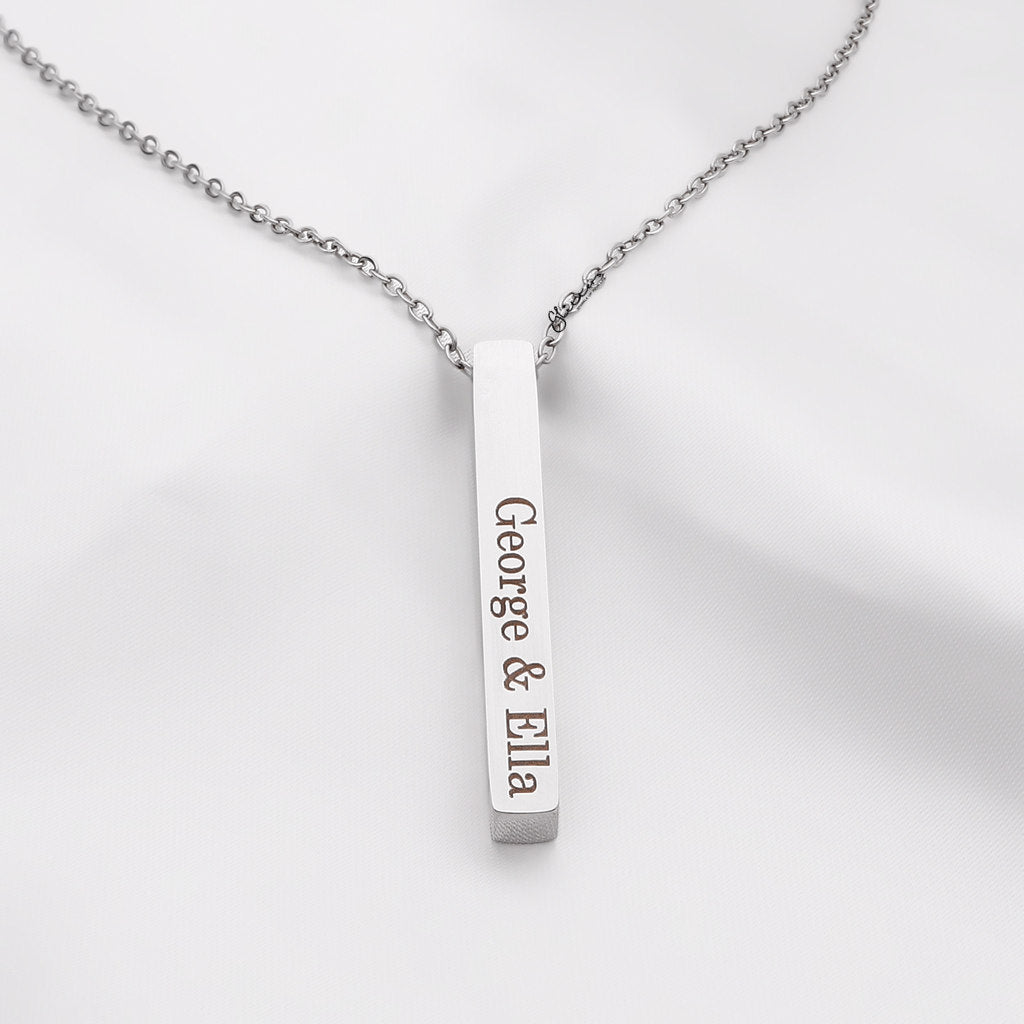 Personalised 3D Bar Necklace-Personalised Jewellery-3-Glitters