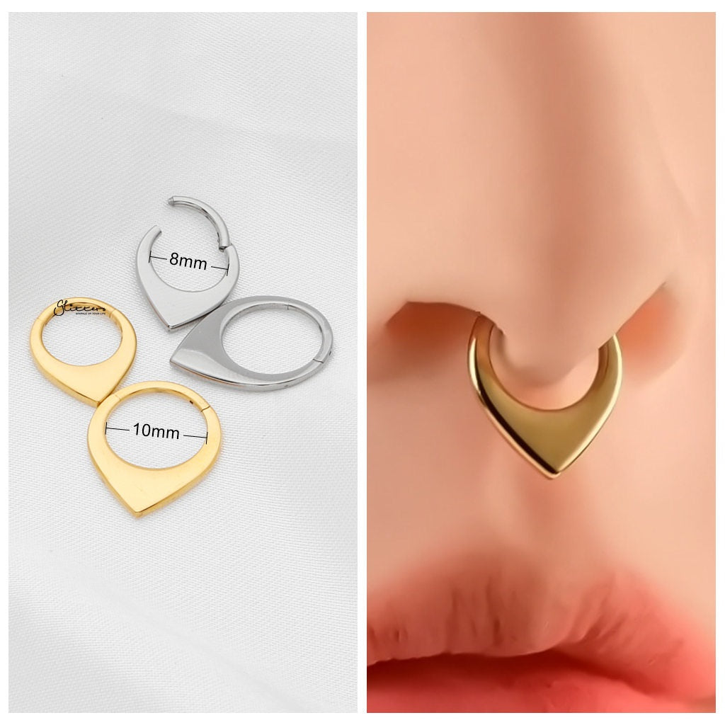 Titanium V Sharp Hinged Segment Hoop Ring - Gold-Septum Rings-2-Glitters