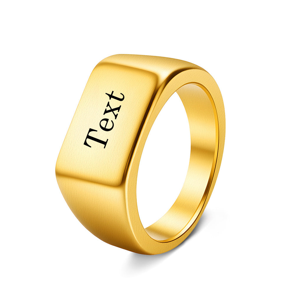 Personalised Stainless Steel Geometric Signet Rings-Stainless Steel Rings-2-Glitters