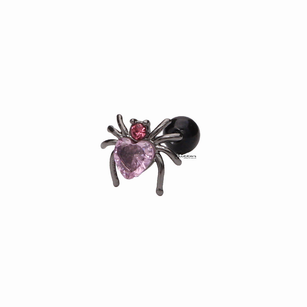 CZ Spider Top Cartilage Barbell-Tragus | Cartilage | Daith | Conch-2-Glitters