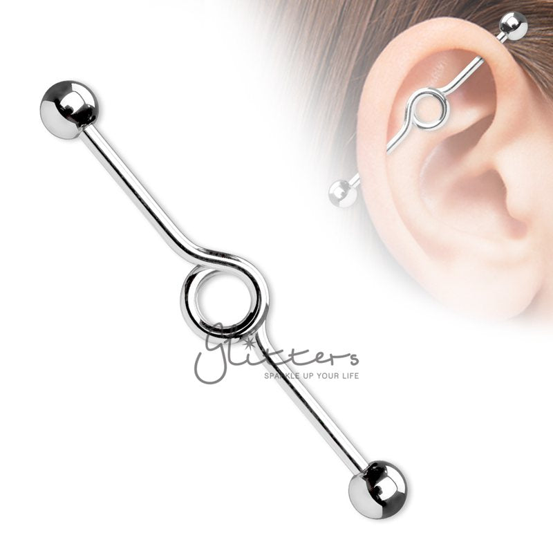 14GA 316L Surgical Steel Looped Industrial Barbells-Body Piercing Jewellery, Industrial Barbell, Looped-1-Glitters