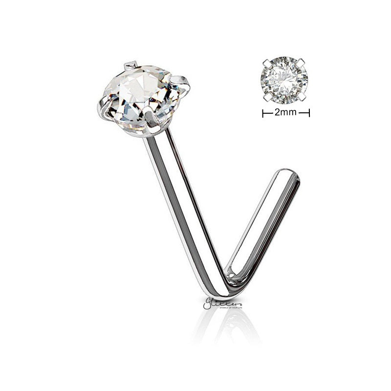 Round C.Z L Bend Nose Stud-Body Piercing Jewellery, Cubic Zirconia, L Bend, Nose Piercing Jewellery, nose pin, Nose Studs-2mmCZLBendNoseStud_ddbc03b2-1c2d-4e97-9b96-af1d26402df9-Glitters