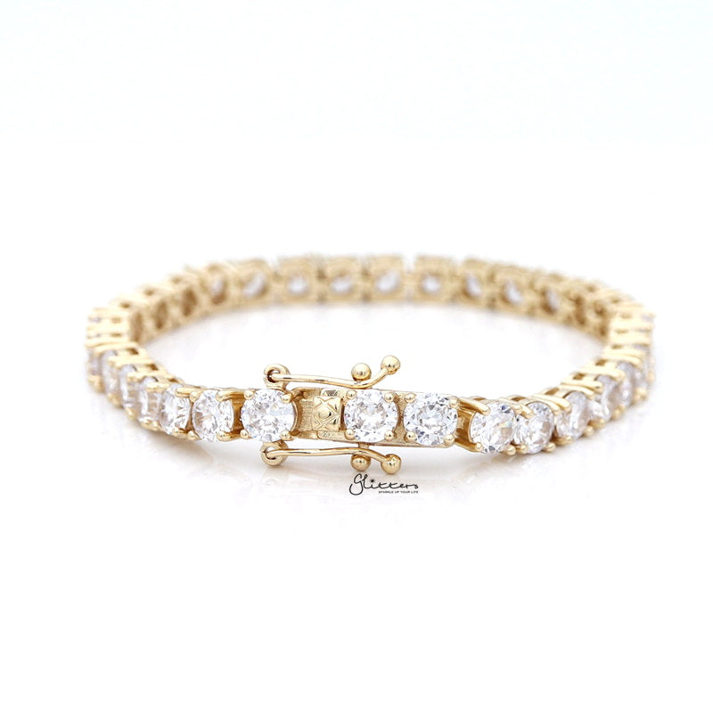 5mm CZ Paved Tennis Bracelet - Gold-Bracelets, Hip Hop, Hip Hop Bracelets, Iced Out, Jewellery, Women's Bracelet, Women's Jewellery-BCL0191-G2_800_9b37394b-2dee-4dfb-955e-598568723c98-Glitters