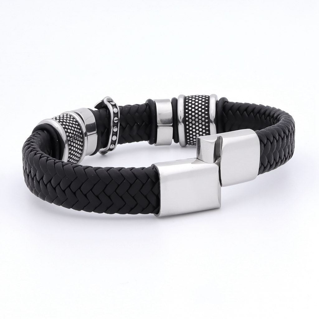 Cross Braided Leather Bracelet-Bracelets, Jewellery, leather bracelet, Men's Bracelet, Men's Jewellery, New, Women's Bracelet, Women's Jewellery-BCL0227-4_1-Glitters