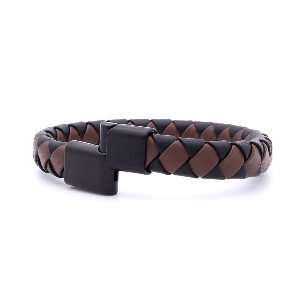 Two Tone Braided Leather Bracelet-Bracelets, Jewellery, leather bracelet, Men's Bracelet, Men's Jewellery, New, Women's Bracelet, Women's Jewellery-BCL0230-4_1-Glitters