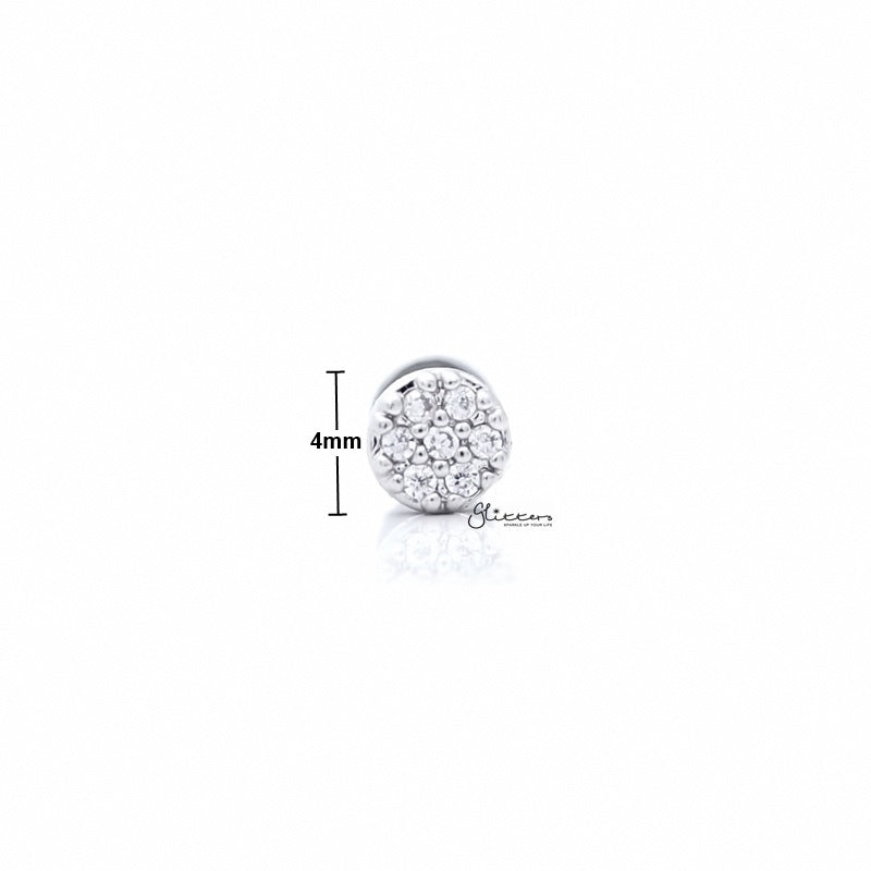 C.Z Paved Circle Tragus Barbell - Ball End | Flat Back-Body Piercing Jewellery, Cartilage, Cubic Zirconia, Flat back, Jewellery, Tragus, Women's Earrings, Women's Jewellery-FP0020-CIRCLE-2_1_New-Glitters