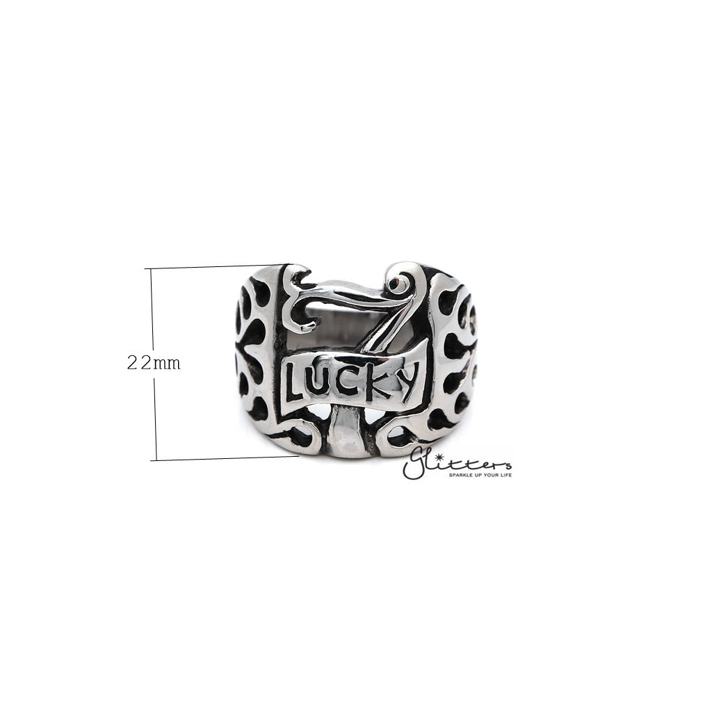 Men's Stainless Steel "LUCKY 7" Casting Rings-Jewellery, Men's Jewellery, Men's Rings, Rings, Stainless Steel, Stainless Steel Rings-SR0151_1000-01_New-Glitters