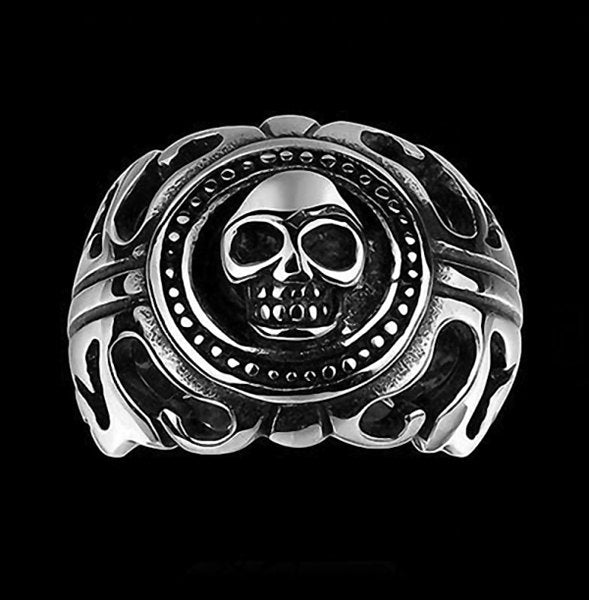 Stainless Steel Skull Cast Ring-Jewellery, Men's Jewellery, Men's Rings, Rings, Stainless Steel, Stainless Steel Rings-SR01973-Glitters