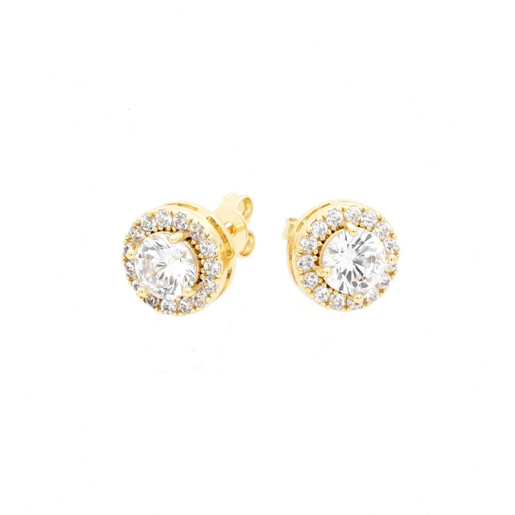 Iced Out CZ Paved Round Stud Earrings-Cubic Zirconia, earrings, Hip Hop Earrings, Iced Out, Jewellery, Men's Earrings, Men's Jewellery, Stud Earrings, Women's Earrings, Women's Jewellery-er1560-g_1-Glitters