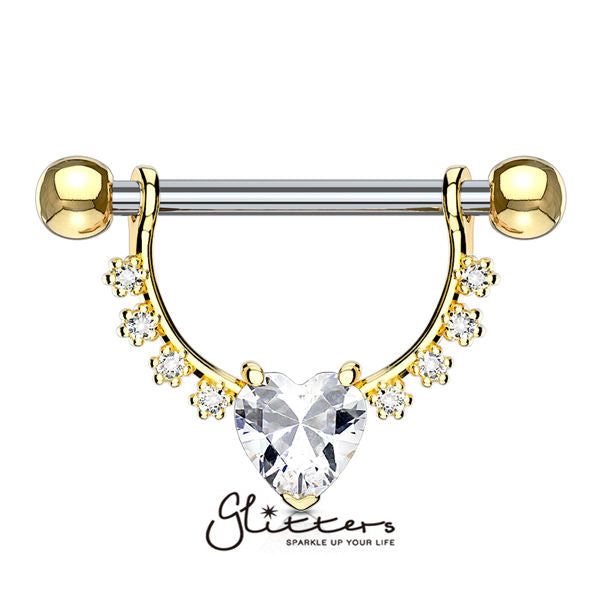 グリッター |キュービック ハート フィリグリー ダングル サージカル