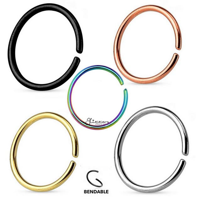 20GA 316L Surgical Steel Bendable Nose Hoop-Body Piercing Jewellery, Nose Piercing Jewellery, Nose Ring, Nose Studs-ns39_a9976a5a-fe49-4a7f-98b6-632902051d39-Glitters