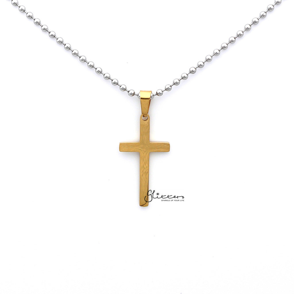 Stainless Steel Plain Medium Cross Pendant - Silver | Gold | Black-Jewellery, Men's Jewellery, Men's Necklace, necklace, Necklaces, Pendants, Stainless Steel, Stainless Steel Pendant, Women's Jewellery, Women's Necklace-sp0263_1000-04-Glitters