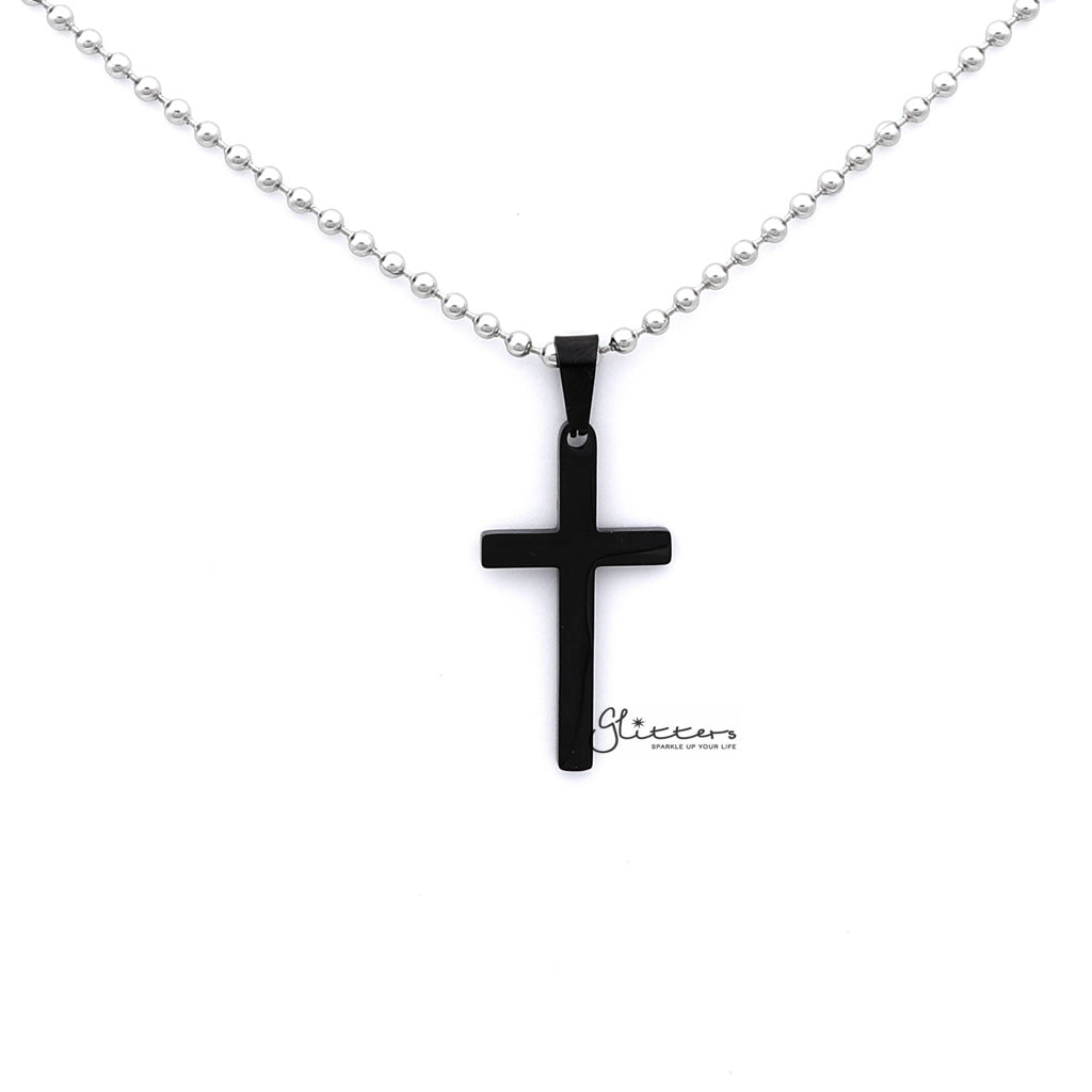 Stainless Steel Plain Medium Cross Pendant - Silver | Gold | Black-Jewellery, Men's Jewellery, Men's Necklace, necklace, Necklaces, Pendants, Stainless Steel, Stainless Steel Pendant, Women's Jewellery, Women's Necklace-sp0263_1000-05-Glitters