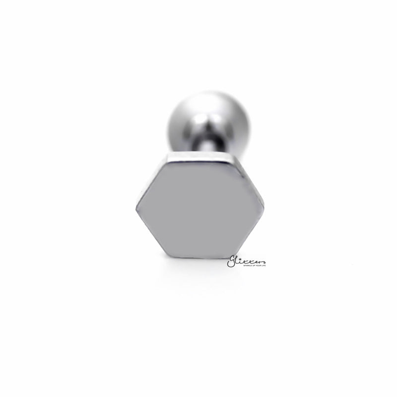 Hexagon Screw Back Tragus Cartilage Earring Stud-Body Piercing Jewellery, Cartilage, Conch Earrings, earrings, Helix Earrings, Jewellery, Lobe piercing, Tragus-tg0111_1-Glitters